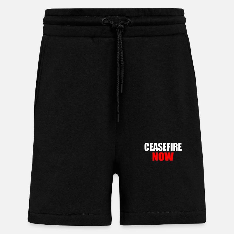 Ceasefire now - Short bio décontracté fabriqué en UE - SOLID BLACK