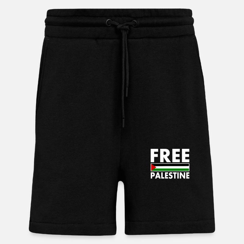 Free palestine - Short bio décontracté fabriqué en UE - SOLID BLACK