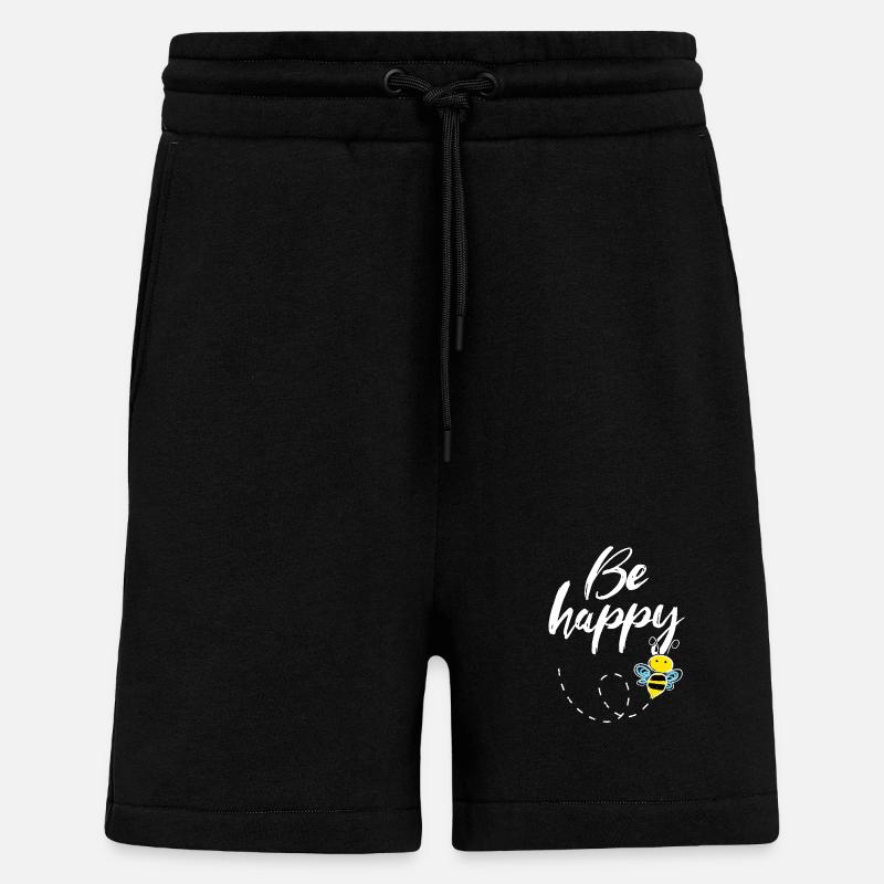 Be Happy Bee - Short bio décontracté fabriqué en UE - SOLID BLACK