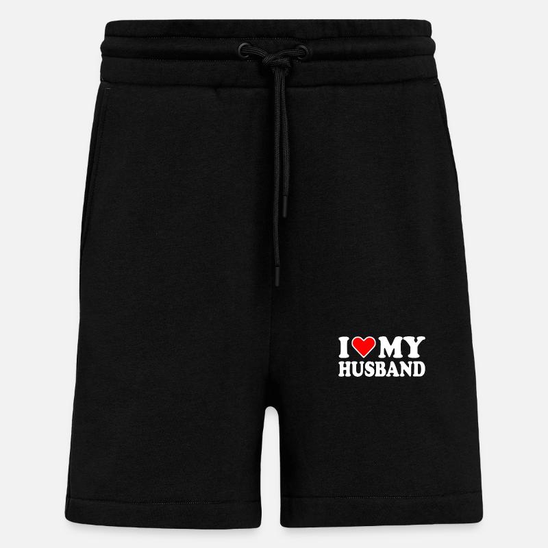 I love my husband - Short bio décontracté fabriqué en UE - SOLID BLACK