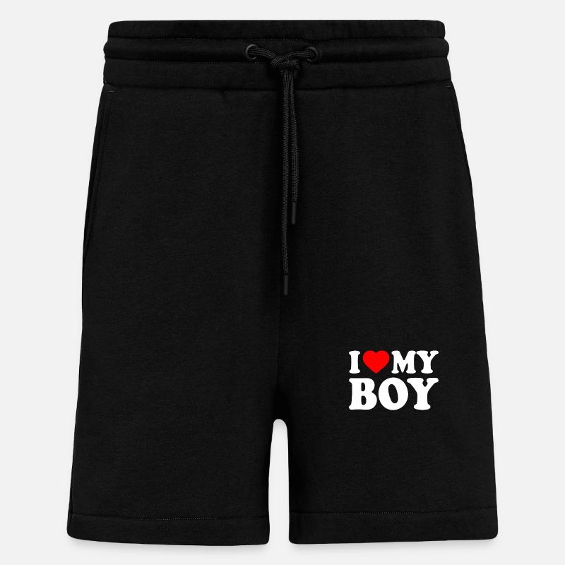 I love my boy - Short bio décontracté fabriqué en UE - SOLID BLACK