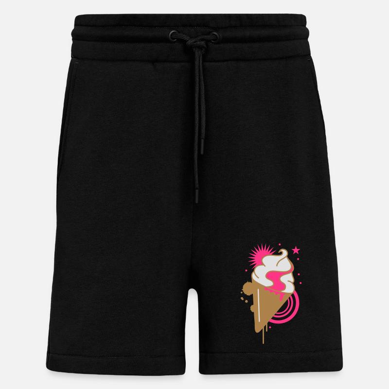 A cone with soft ice - Shorts - made by SPREAD - SOLID BLACK