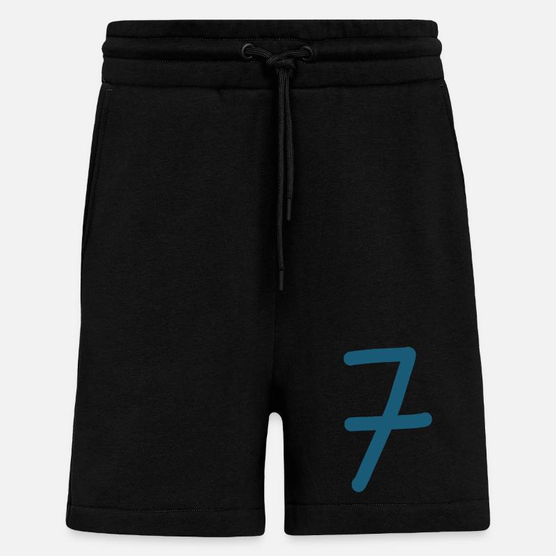 7 Numéro sept numéro anniversaire - Short bio décontracté fabriqué en UE - SOLID BLACK