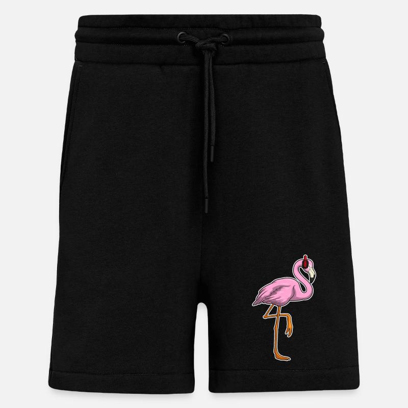Flamingo Kopfhörer Musik - Shorts - made by SPREAD - SOLID BLACK