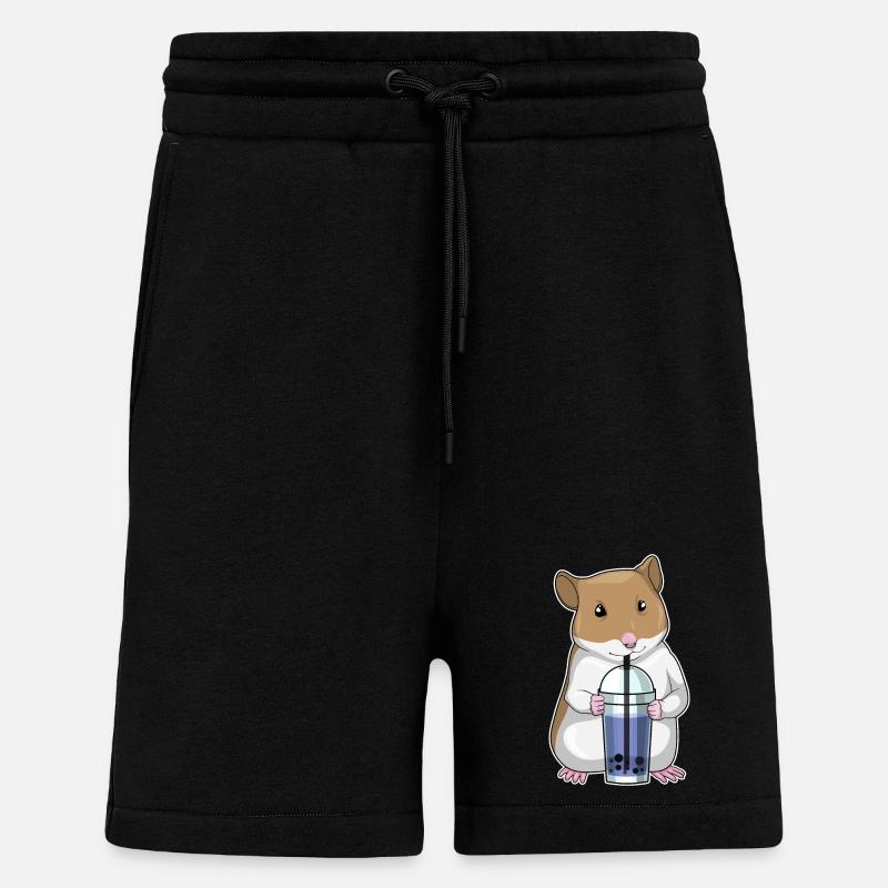 Hamster Bubble Tea - Short bio décontracté fabriqué en UE - SOLID BLACK
