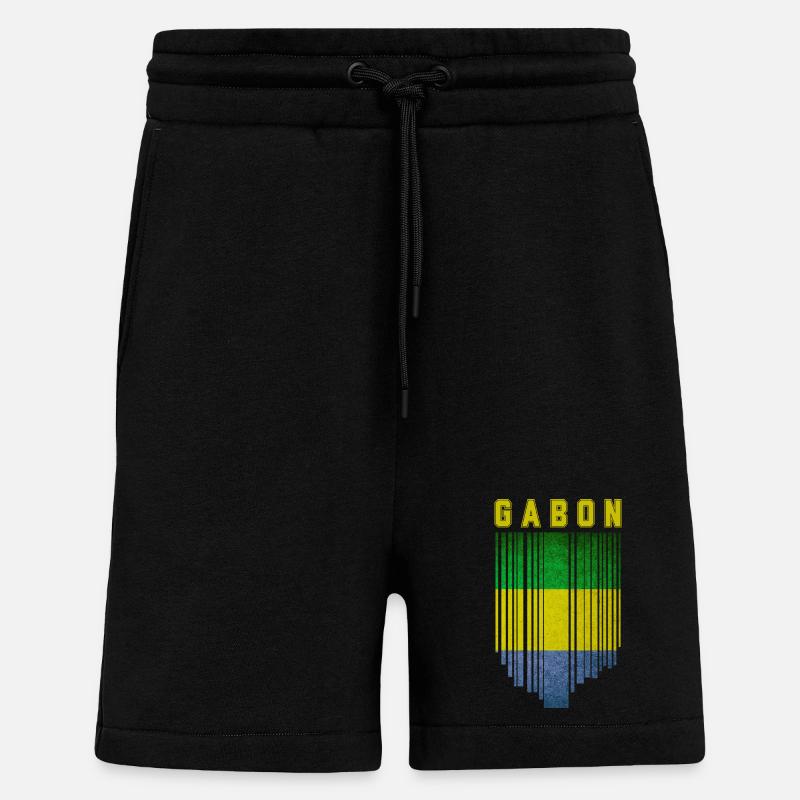 Flagge von Gabun - Shorts - made by SPREAD - SOLID BLACK
