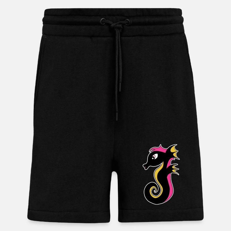 Blühendes Neon-Seepferdchen - Shorts - made by SPREAD - SOLID BLACK