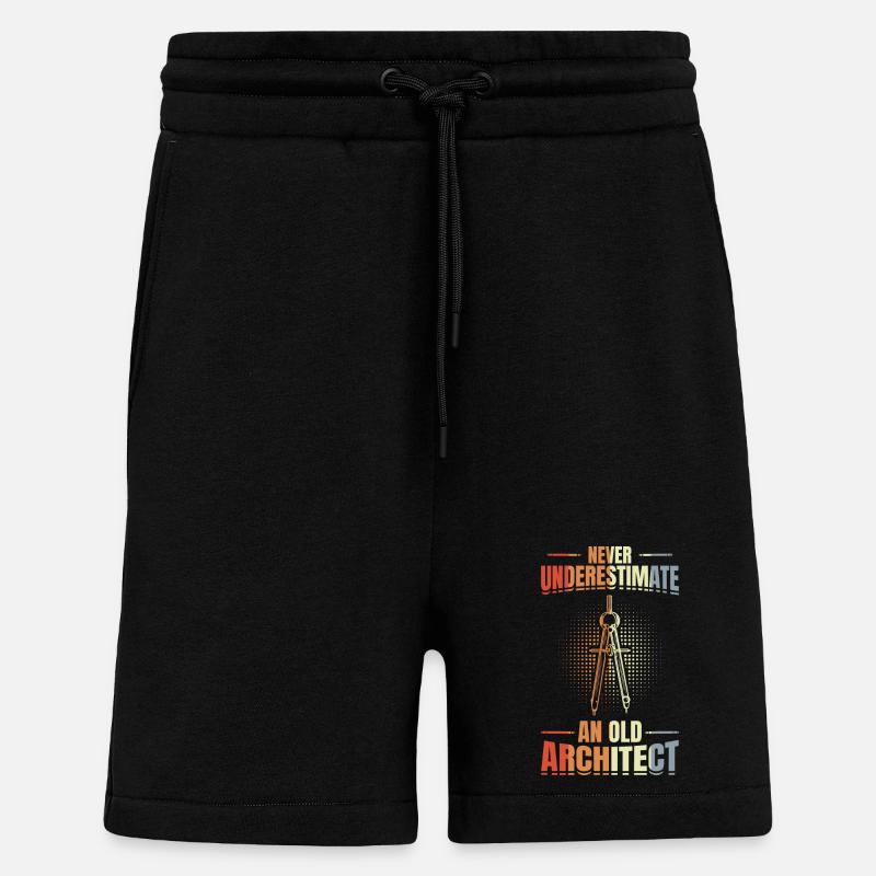 Never underestimate an old architect - Shorts - made by SPREAD - SOLID BLACK