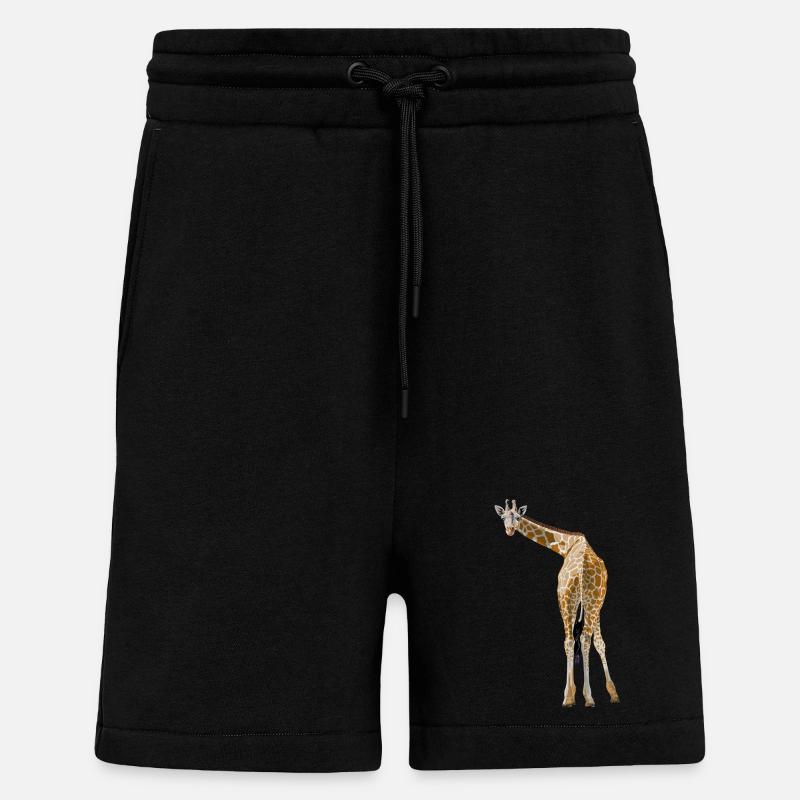 Giraffe grüßt aus der Savanne - Shorts - made by SPREAD - SOLID BLACK