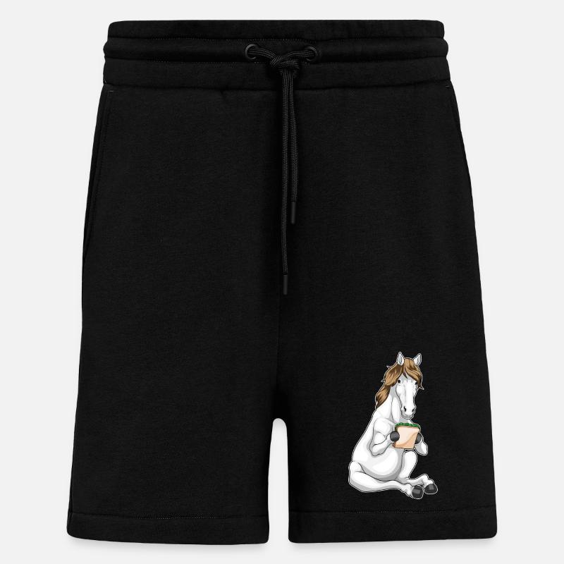 Sandwich au cheval - Short bio décontracté fabriqué en UE - SOLID BLACK