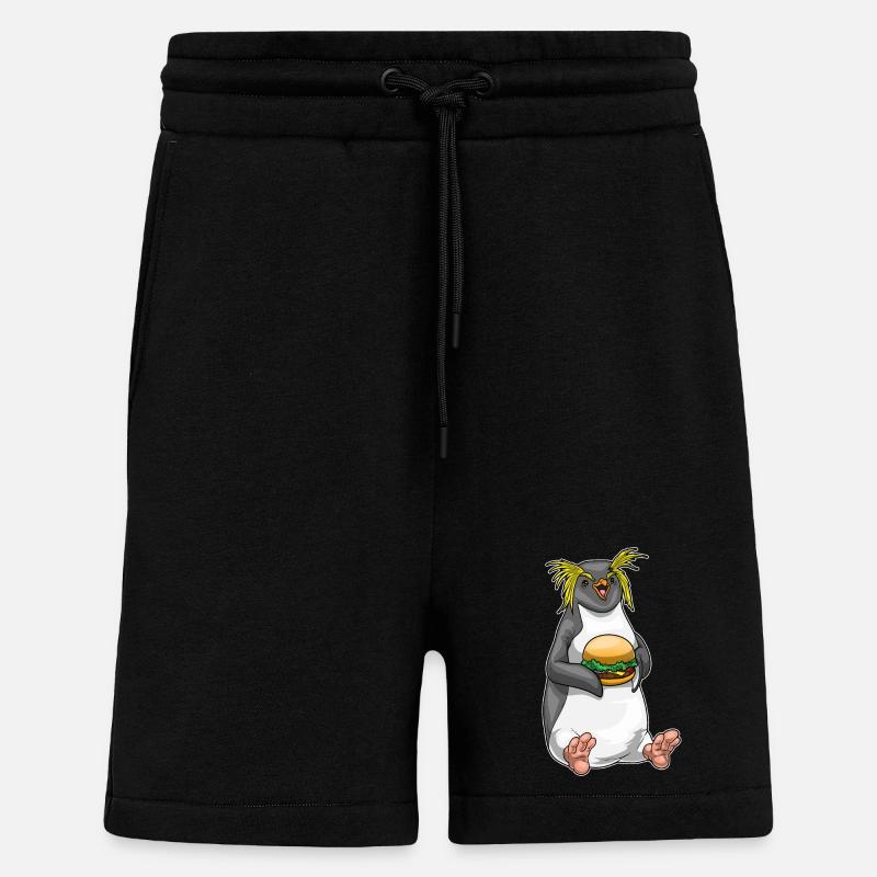 Pinguin Cheeseburger - Shorts - made by SPREAD - SOLID BLACK