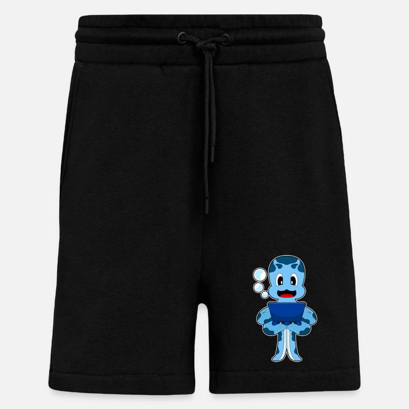 Octopus Laptop - Shorts - made by SPREAD - SOLID BLACK