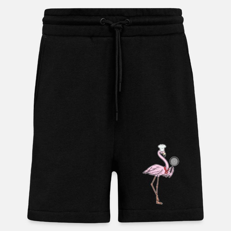 Flamingo Koch Pfanne Kochen - Shorts - made by SPREAD - SOLID BLACK