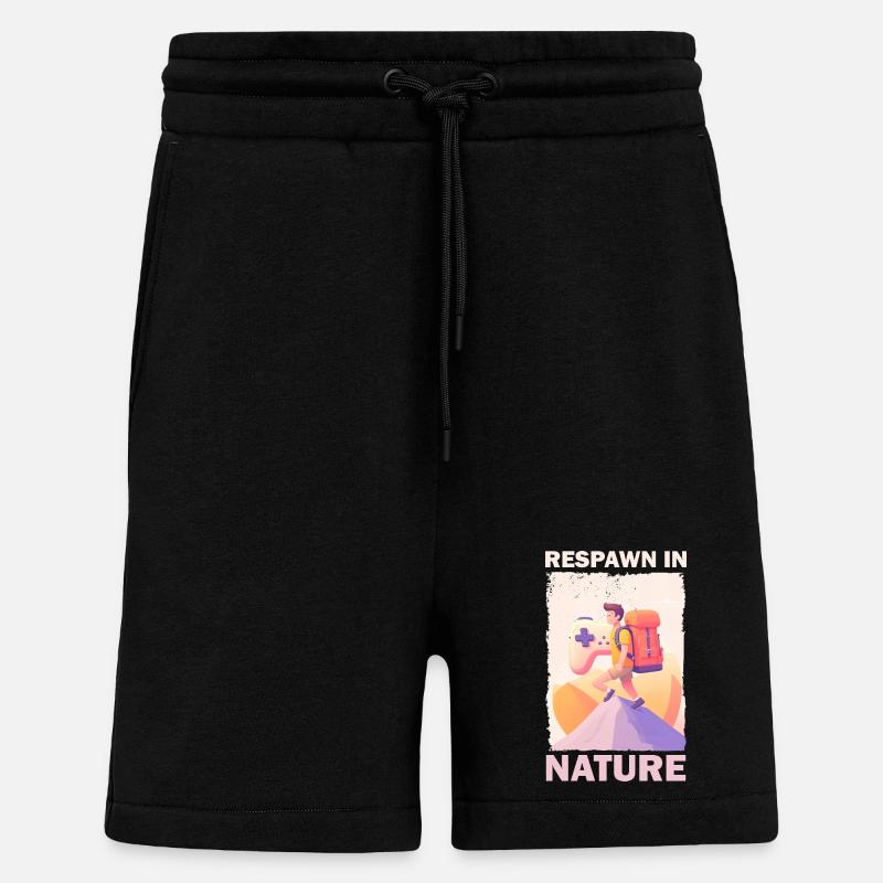 Aventurier au look pixel - Short bio décontracté fabriqué en UE - SOLID BLACK