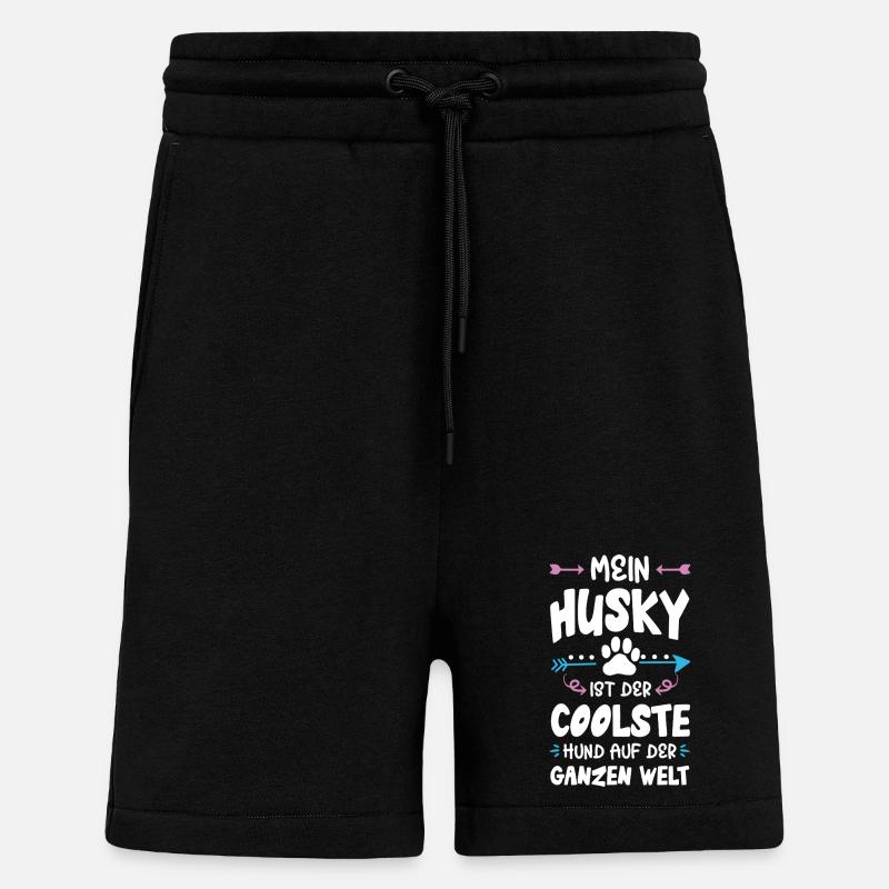 husky hund spruch - Shorts - made by SPREAD - SOLID BLACK
