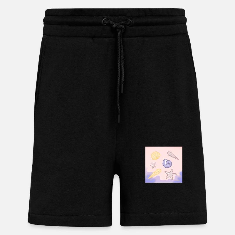 Pastel Sea Shells Starfish - Shorts - made by SPREAD - SOLID BLACK