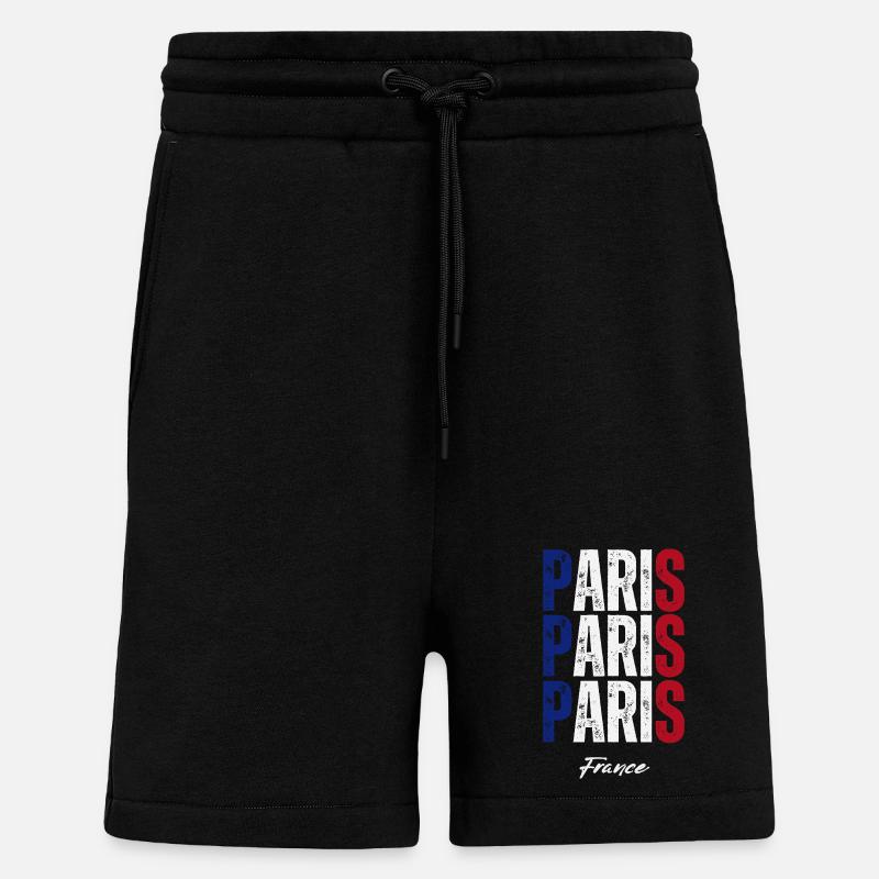 Paris Frankreich, Erinnerung an Paris - Shorts - made by SPREAD - SOLID BLACK