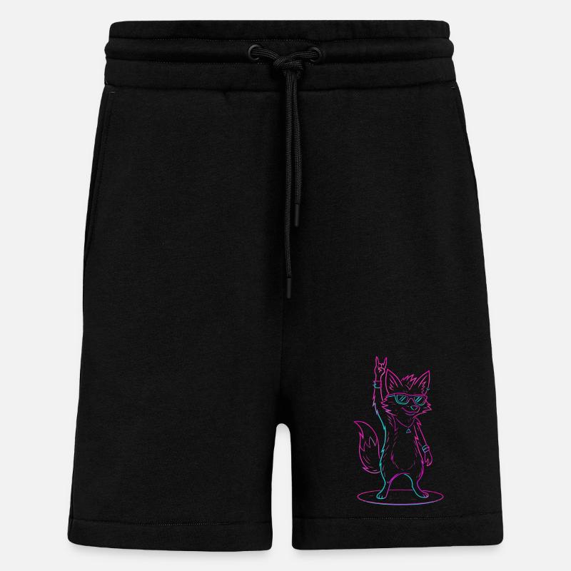 Rockender Fuchs Mit Sonnenbrille Cool - Shorts - made by SPREAD - SOLID BLACK