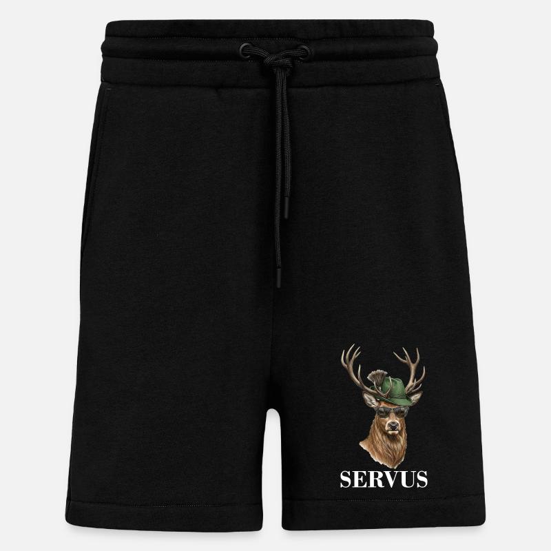 Deer Deer Servus - Shorts - made by SPREAD - SOLID BLACK