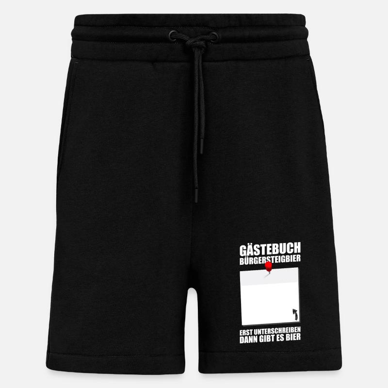 Gästebuch Bürgersteigbier Ortskontrollfahrt OKF - Shorts - made by SPREAD - SOLID BLACK