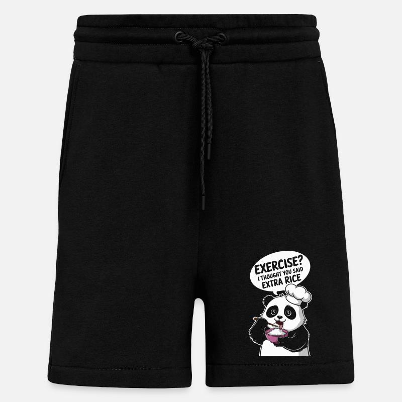 Panda Chef Extra Rice - Shorts - made by SPREAD - SOLID BLACK