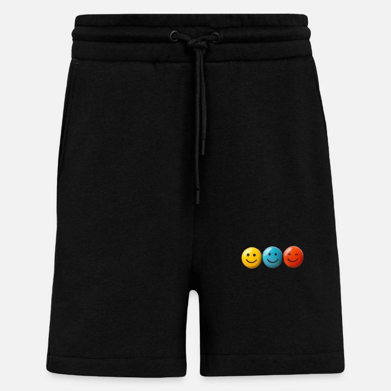 happy t shirts - Short bio décontracté fabriqué en UE - SOLID BLACK