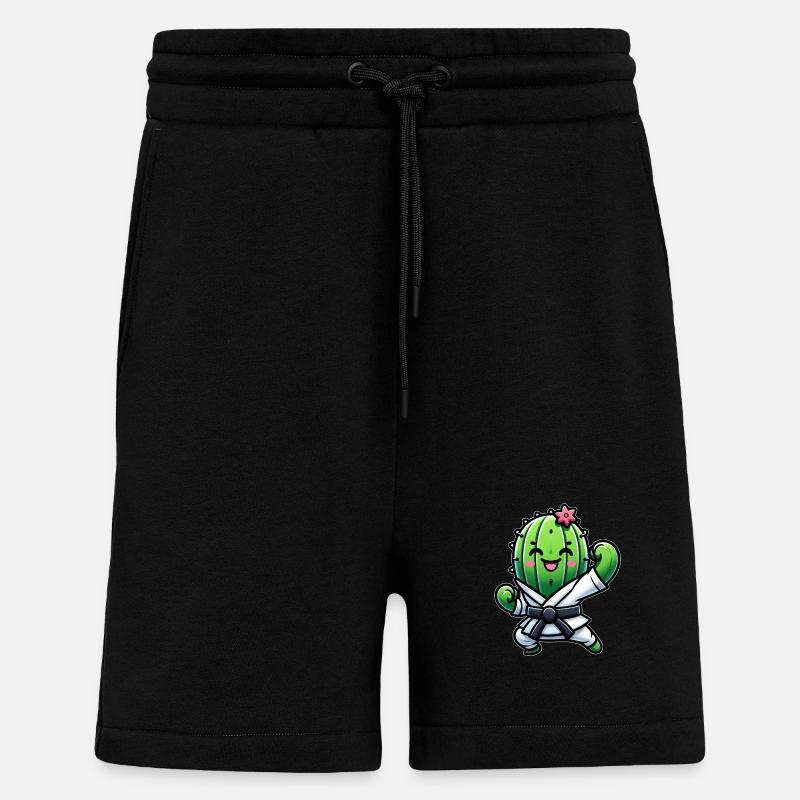 Cactus Biscuit Cartoon Candy Snack - Shorts - made by SPREAD - SOLID BLACK
