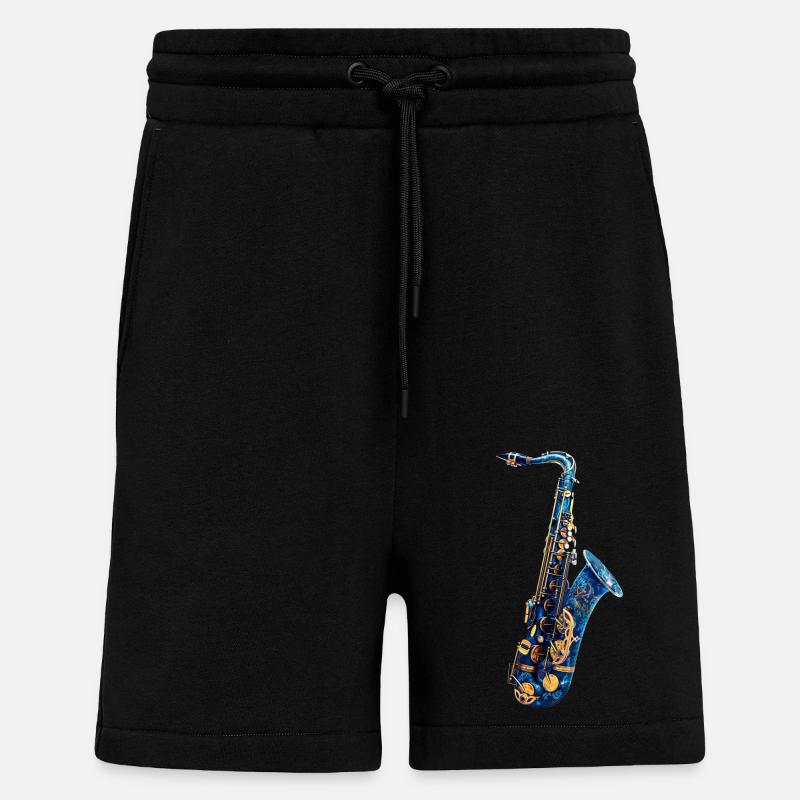 Fish Saxophone - Shorts - made by SPREAD - SOLID BLACK