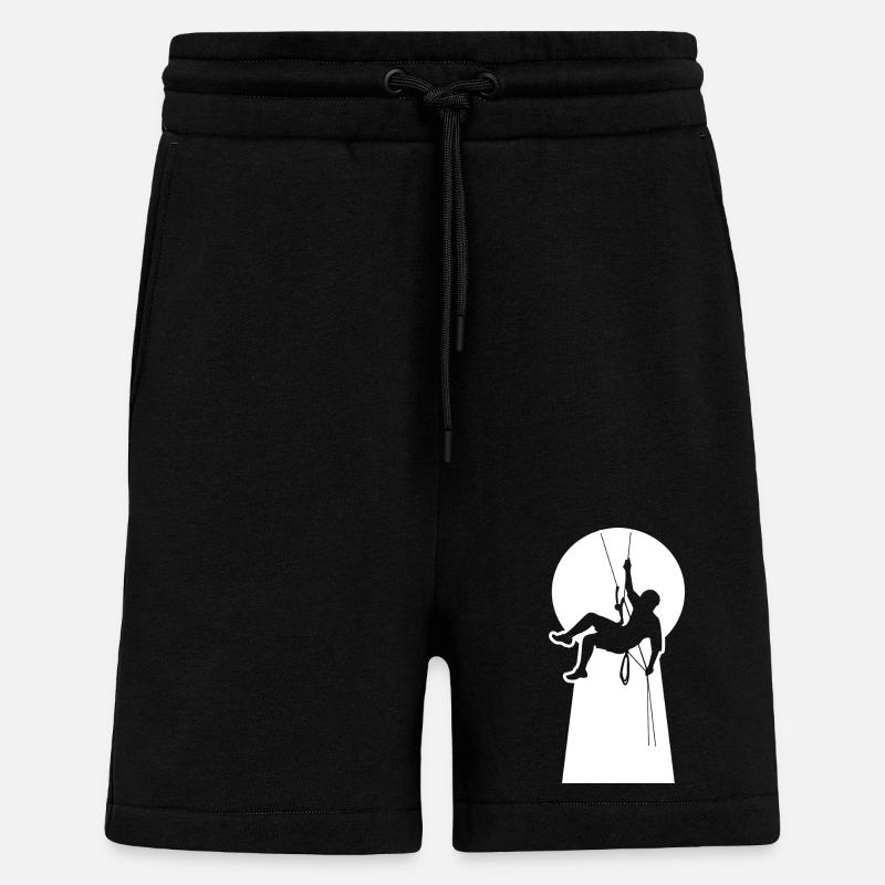 Climbing Abseiling Mountaineers Key Point - Shorts - made by SPREAD - SOLID BLACK