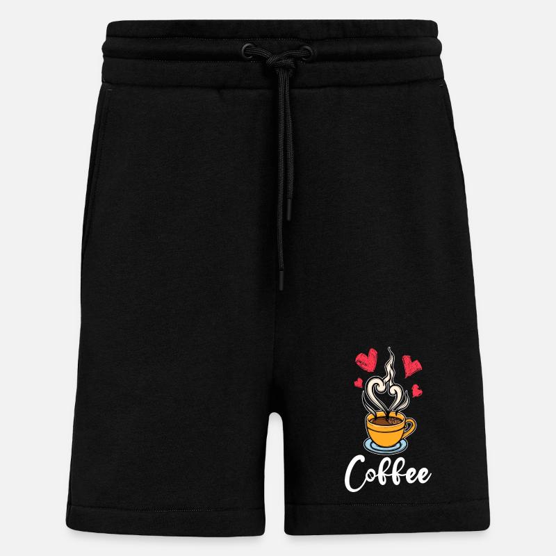 Koffein Kaffee Trinken Kaffeetrinker Spruch - Shorts - made by SPREAD - SOLID BLACK