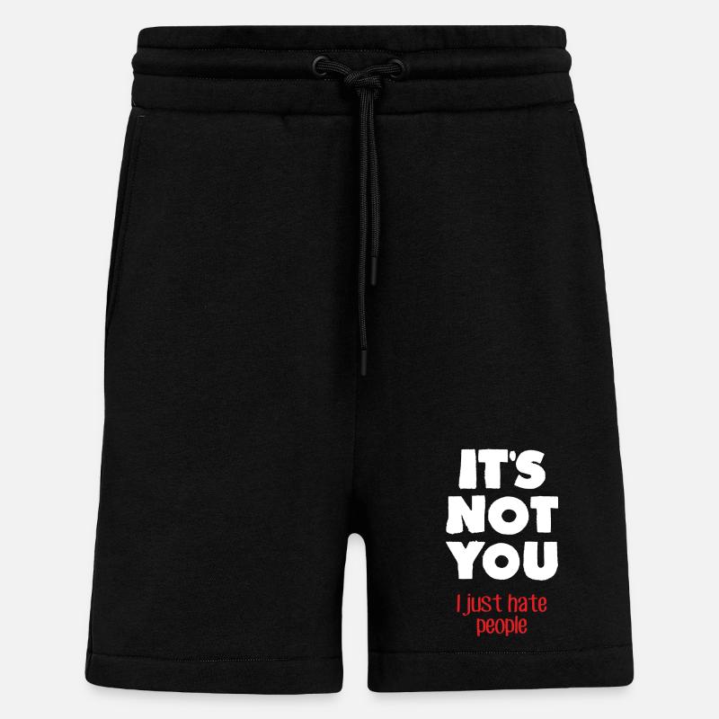 Ich hasse Menschen (dunkel) - Shorts - made by SPREAD - SOLID BLACK