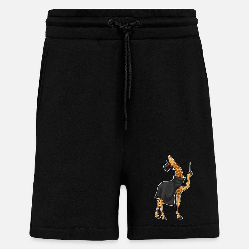 Giraffe Wizard Wand - Shorts - made by SPREAD - SOLID BLACK
