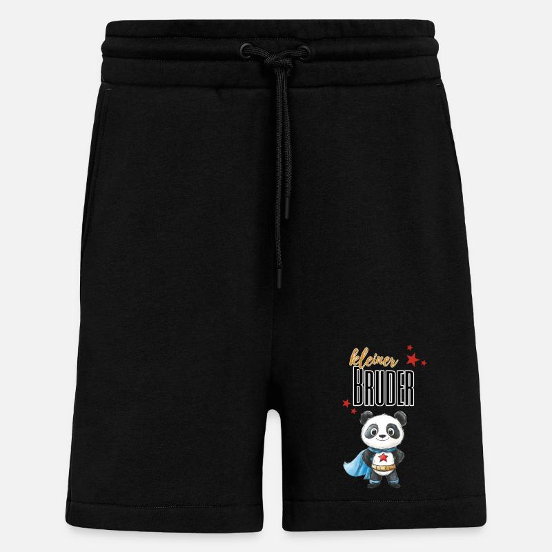 Kleiner Bruder Panda Superheld - Shorts - made by SPREAD - SOLID BLACK