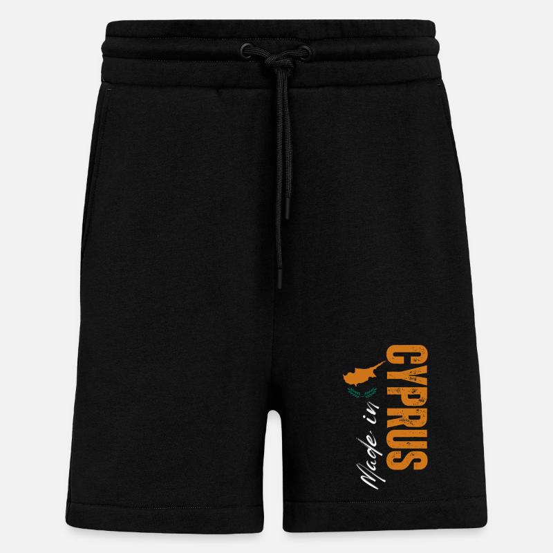 Fabriqué à Chypre, design vertical - Short bio décontracté fabriqué en UE - SOLID BLACK