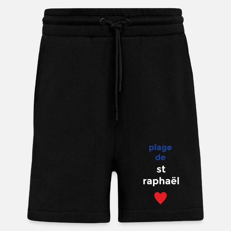 Plage de rêve de Saint-Raphaël - Short bio décontracté fabriqué en UE - SOLID BLACK