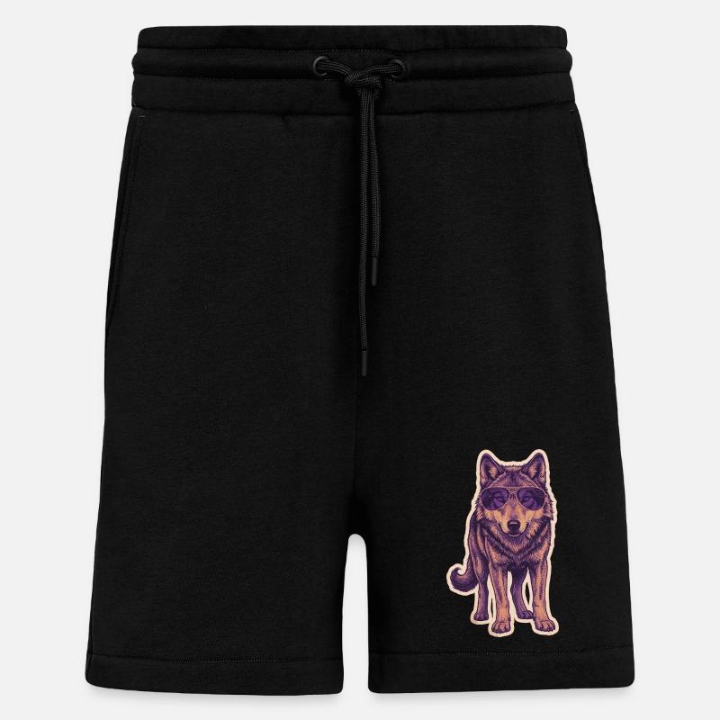 Wolf Mit Sonnenbrille - Shorts - made by SPREAD - SOLID BLACK
