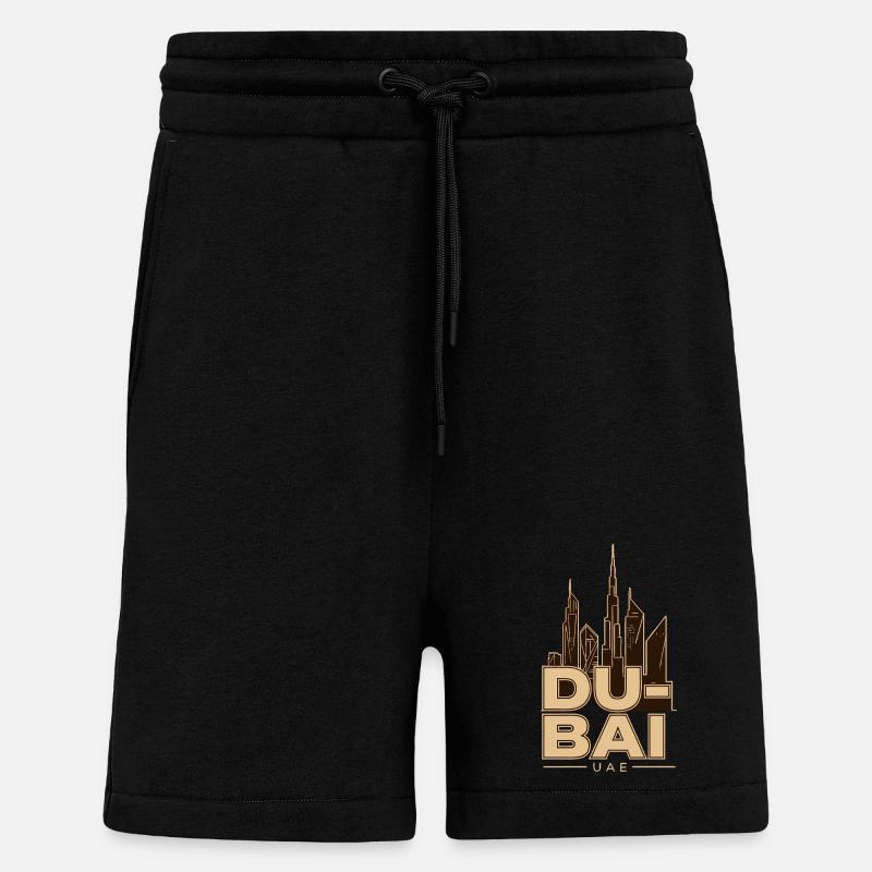 Dubai Skyline UAE Burj Khalifa - Shorts - made by SPREAD - SOLID BLACK