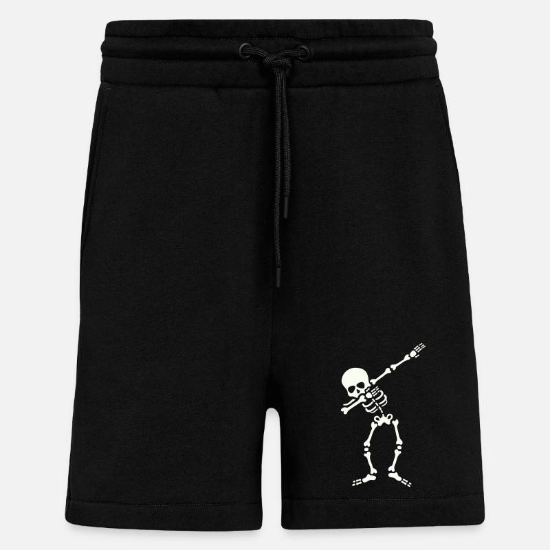 Skelett Dab Dabbing - Shorts - made by SPREAD - SOLID BLACK