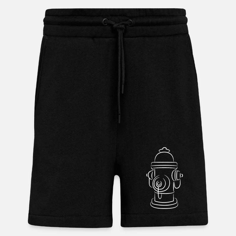 Hydrant Drawing - Shorts - made by SPREAD - SOLID BLACK