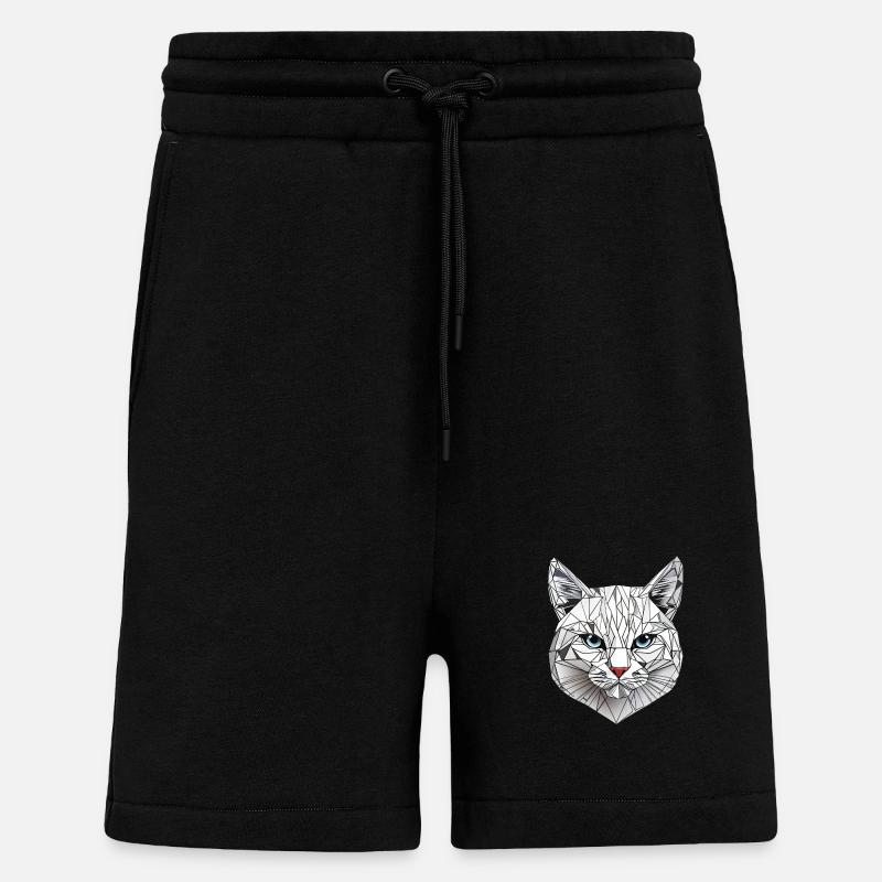 Polygon-Geometrie-Katze - Shorts - made by SPREAD - SOLID BLACK