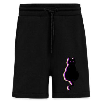 Rose chat brillant - Short bio décontracté fabriqué en UE - SOLID BLACK - Devant