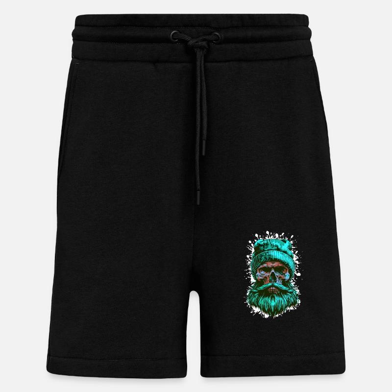Bûcheron Crâne Bûcheron - Short bio décontracté fabriqué en UE - SOLID BLACK