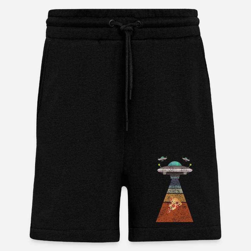 Pizza Ufo - Shorts - made by SPREAD - SOLID BLACK