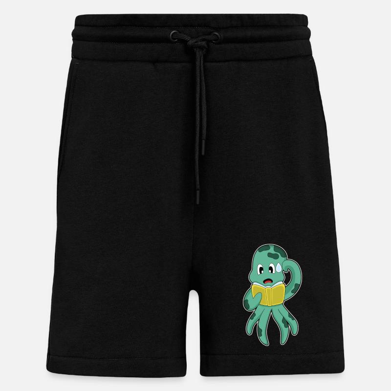 Livre Octopus Nerd - Short bio décontracté fabriqué en UE - SOLID BLACK