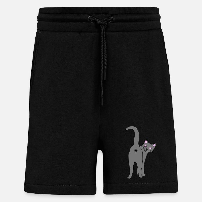 Méchant chat - Short bio décontracté fabriqué en UE - SOLID BLACK