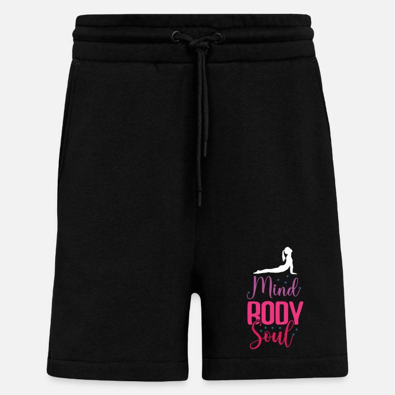 Yoga - Geist, Körper, Seele - Shorts - made by SPREAD - SOLID BLACK
