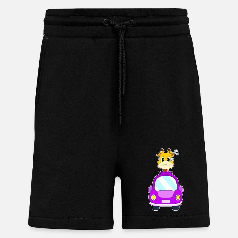Voiture Girafe - Short bio décontracté fabriqué en UE - SOLID BLACK