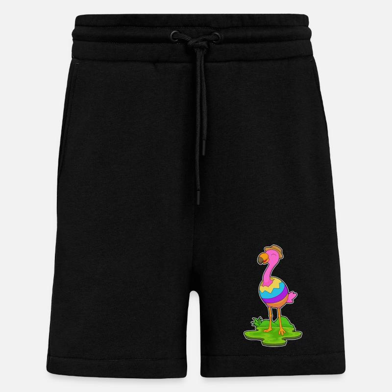 Oeuf de Pâques Flamingo - Short bio décontracté fabriqué en UE - SOLID BLACK