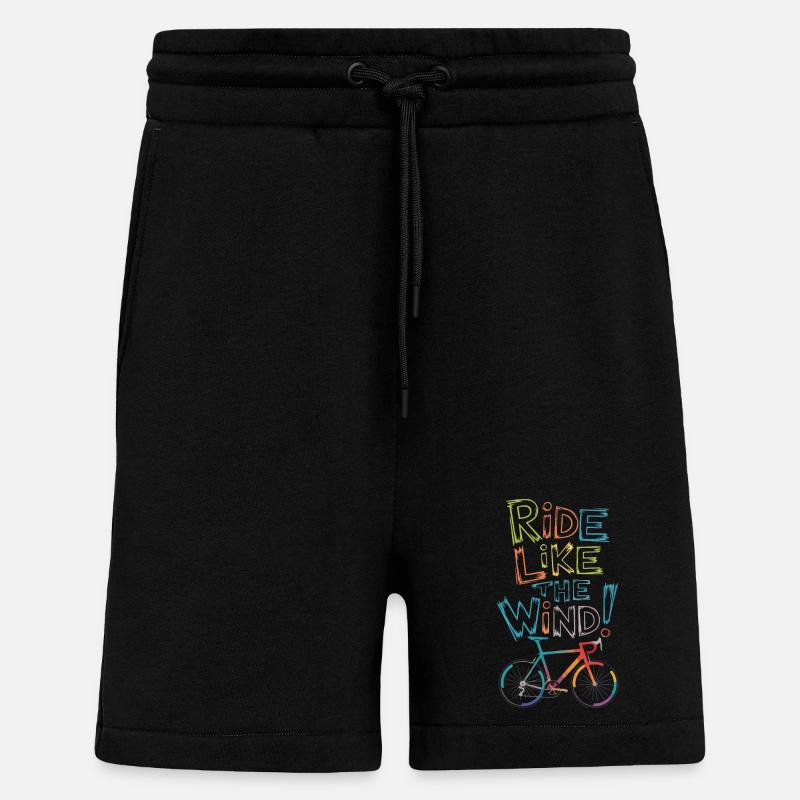 Ride Like the Wind Bicycle Design - Shorts - made by SPREAD - SOLID BLACK