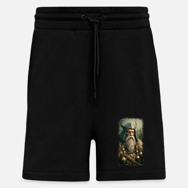 Mythischer Wikingerkrieger mit Hornhelm - Shorts - made by SPREAD - SOLID BLACK